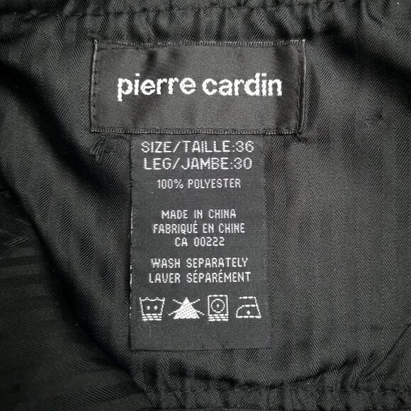 Pierre Cardin Men's Size 36/30 Flat Front Textured Black Dress Pants - Picture 4 of 11